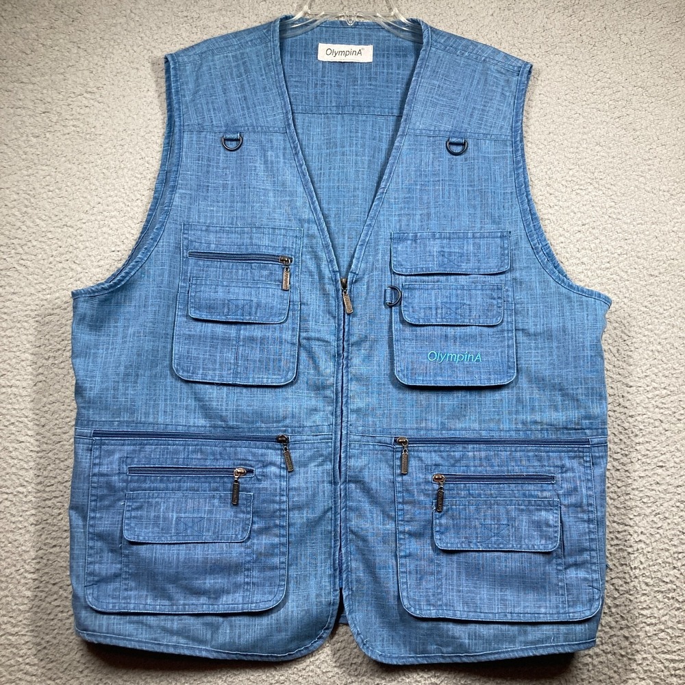 OlympinA Photography Vest‎ Adult 2X Gray Fishing Hunting Safari Outdoors